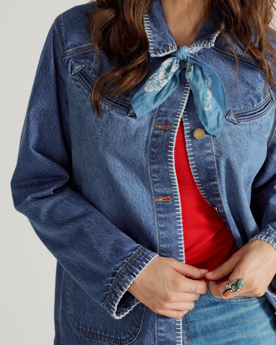 Women's Denim Chore Jacket - Image 4