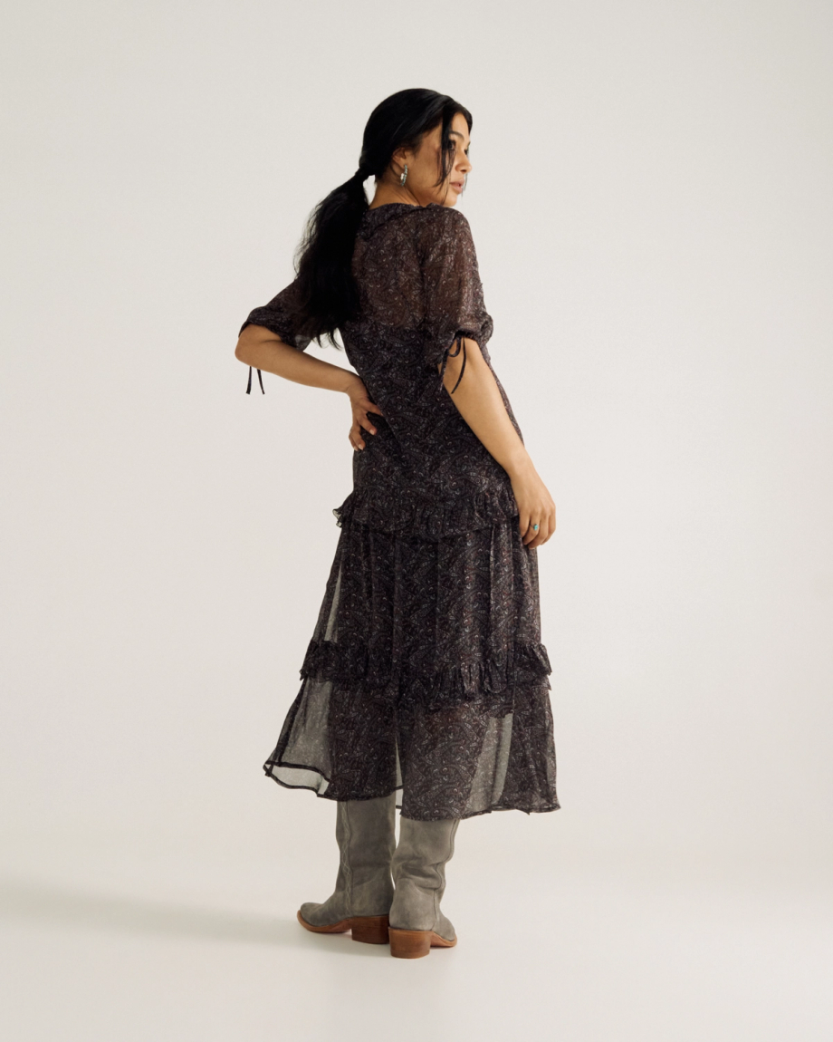 Women's Elbow-Length Maxi Dress - Image 2