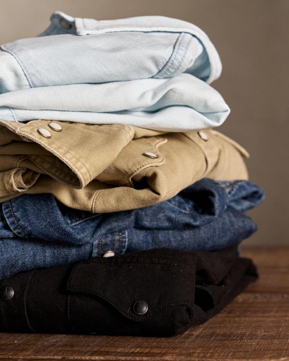 Men's Denim Long Sleeve Pearl Snap - Image 5