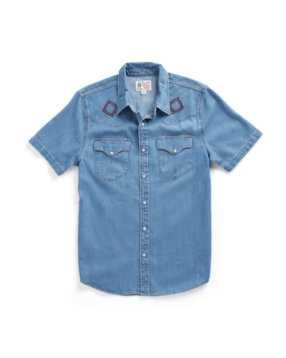 Men's Denim Short Sleeve Pearl Snap - Image 21