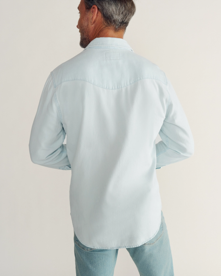 Men's Denim Long Sleeve Pearl Snap - Image 3