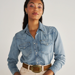 Women's Denim Pearl Snap