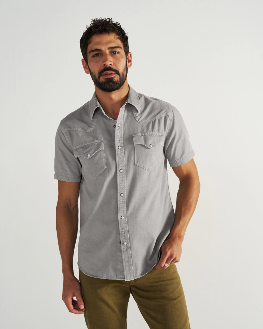 Men's Denim Short Sleeve Pearl Snap - Image 2