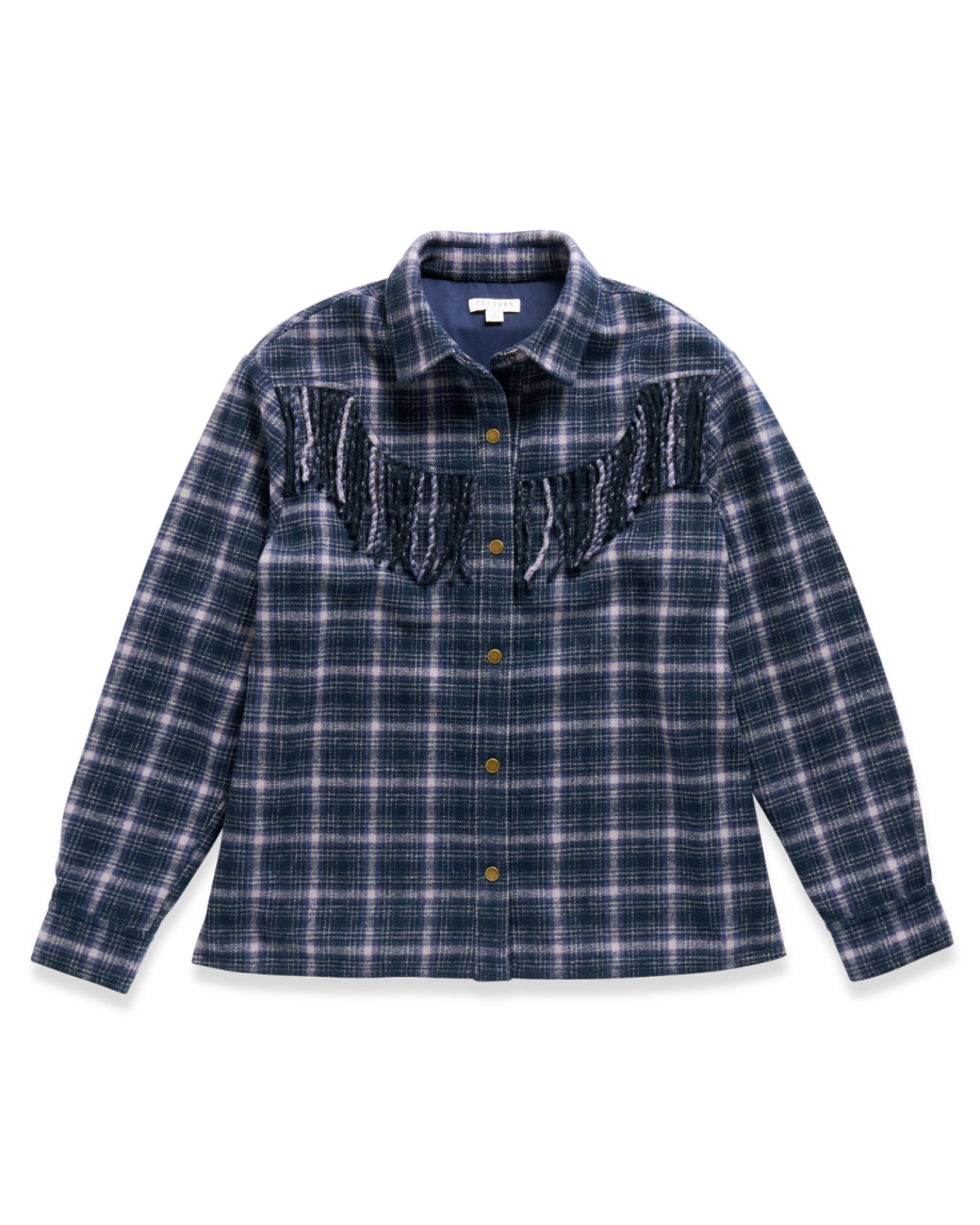 Women's Plaid Fringe Shacket - Image 14
