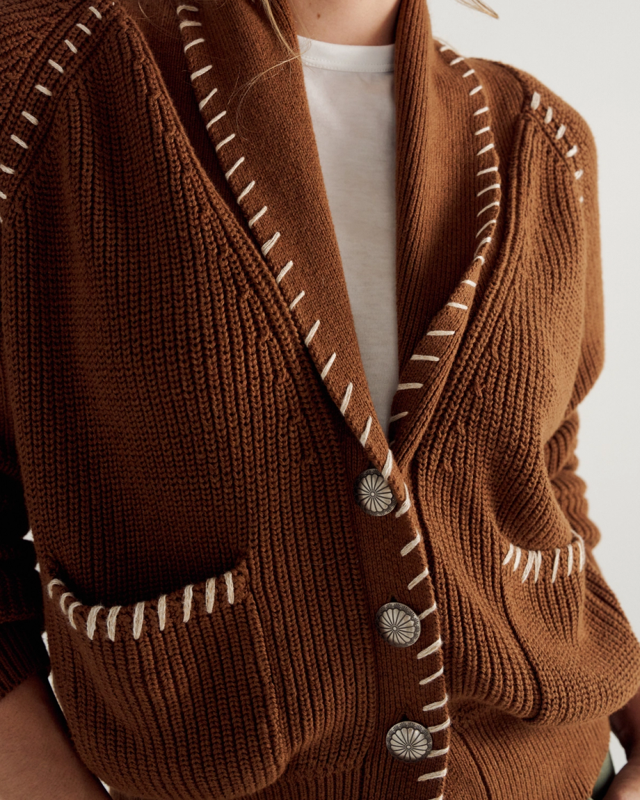 Women's Shawl Collar Cardigan Sweater - Image 3
