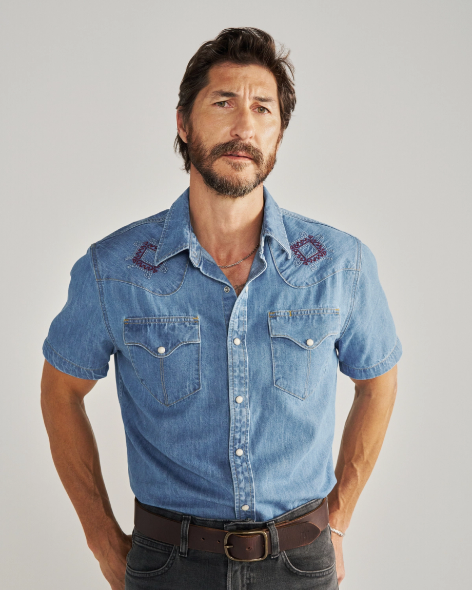 Men's Denim Short Sleeve Pearl Snap - Image 22