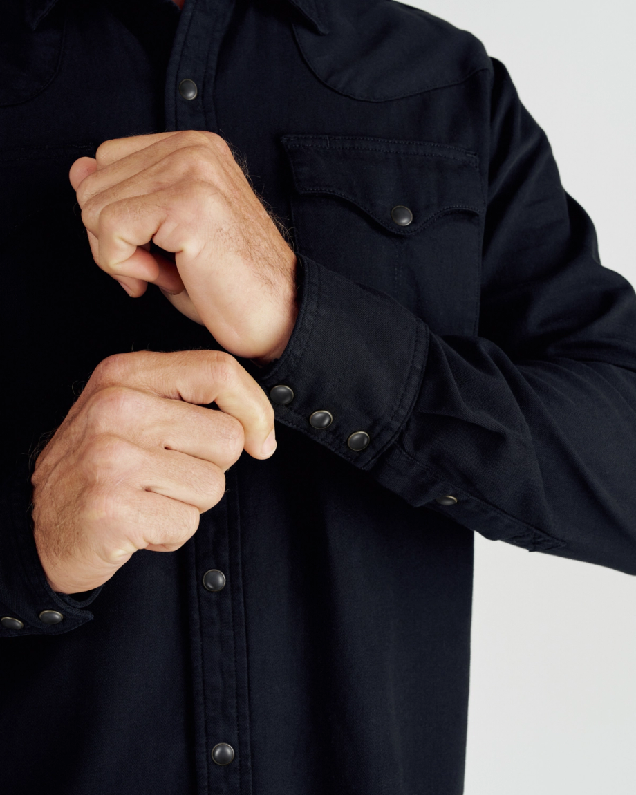 Men's Denim Long Sleeve Pearl Snap - Image 31