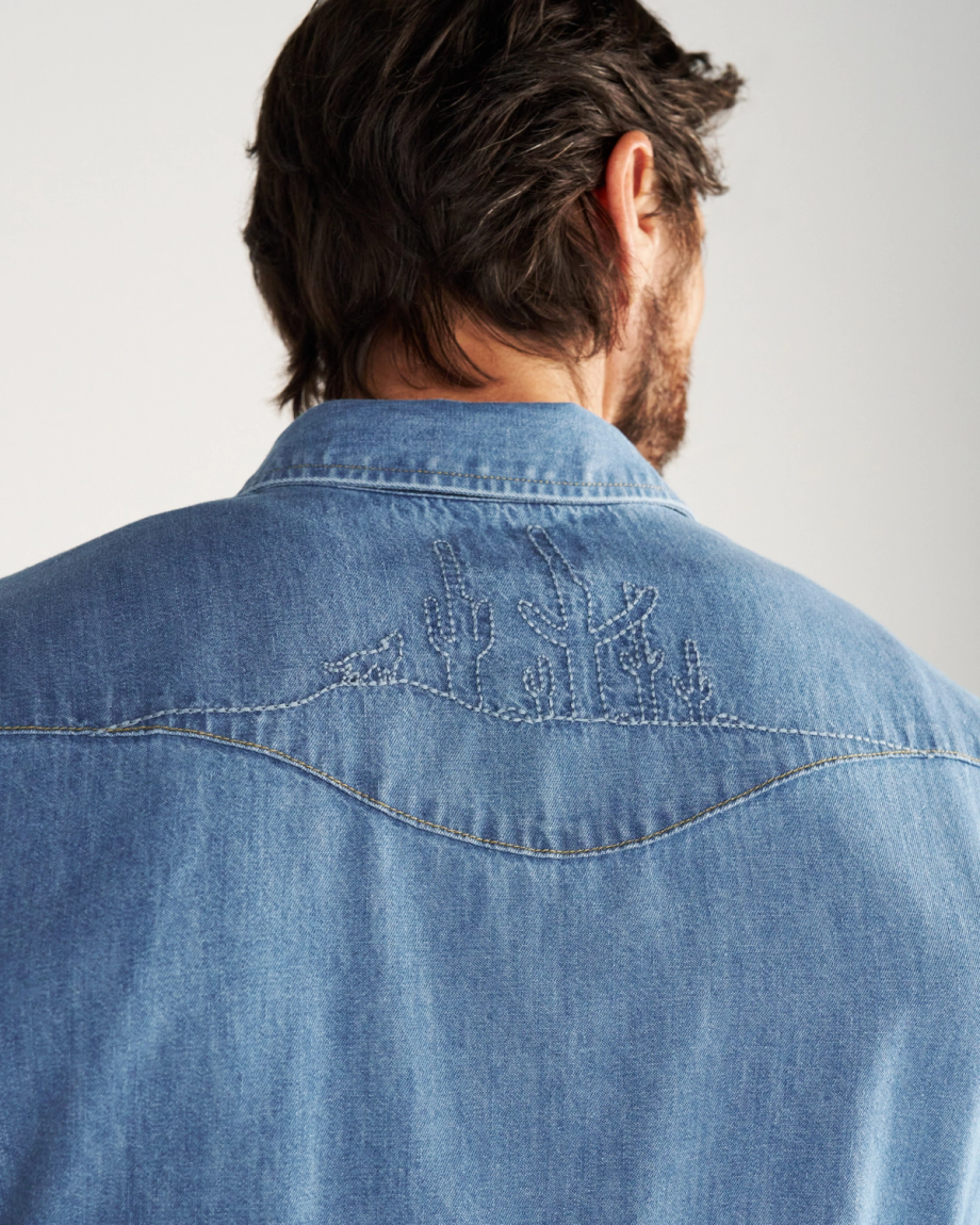 Men's Denim Short Sleeve Pearl Snap - Image 25