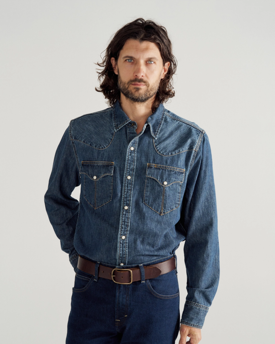 Men's Denim Long Sleeve Pearl Snap - Image 20