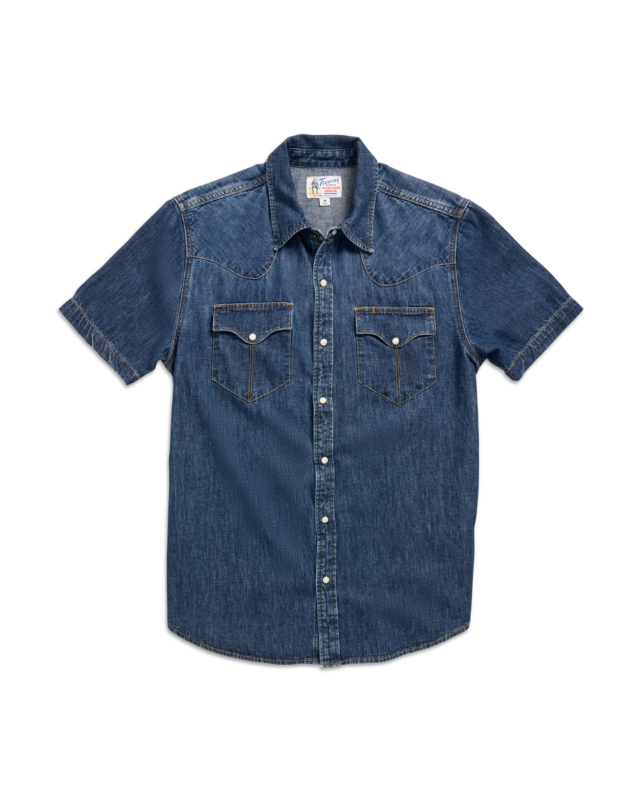 Men's Denim Short Sleeve Pearl Snap - Image 29