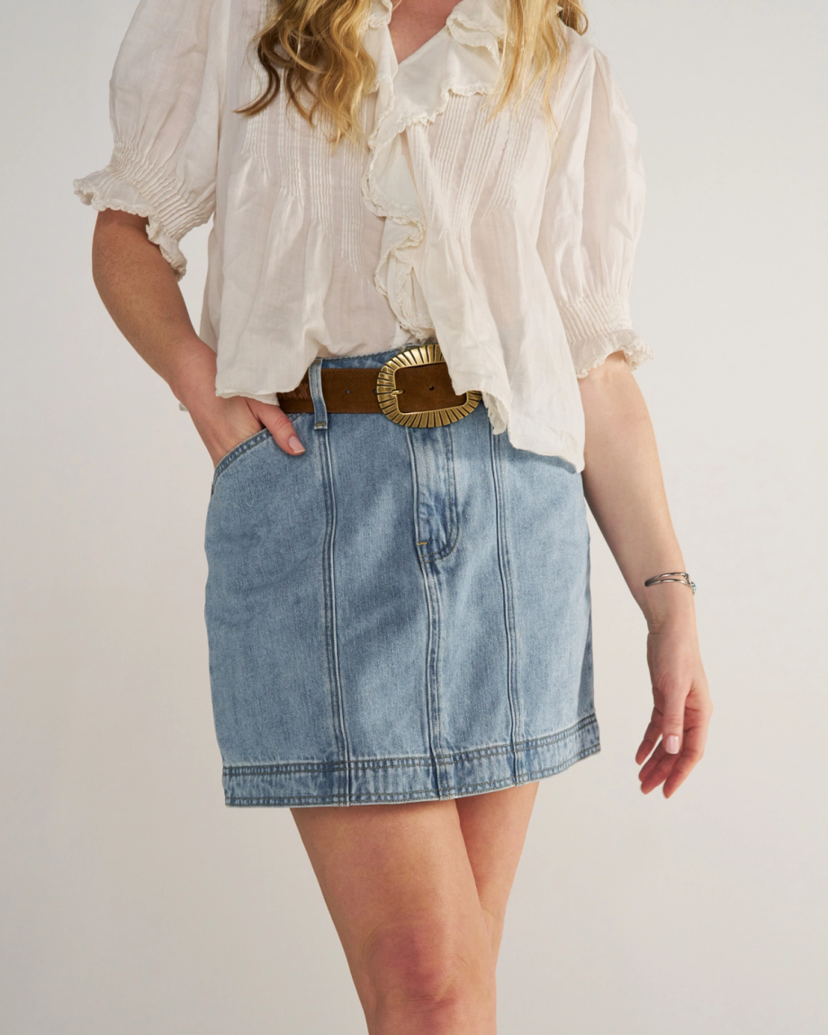 Women's High-Rise Denim Mini Skirt