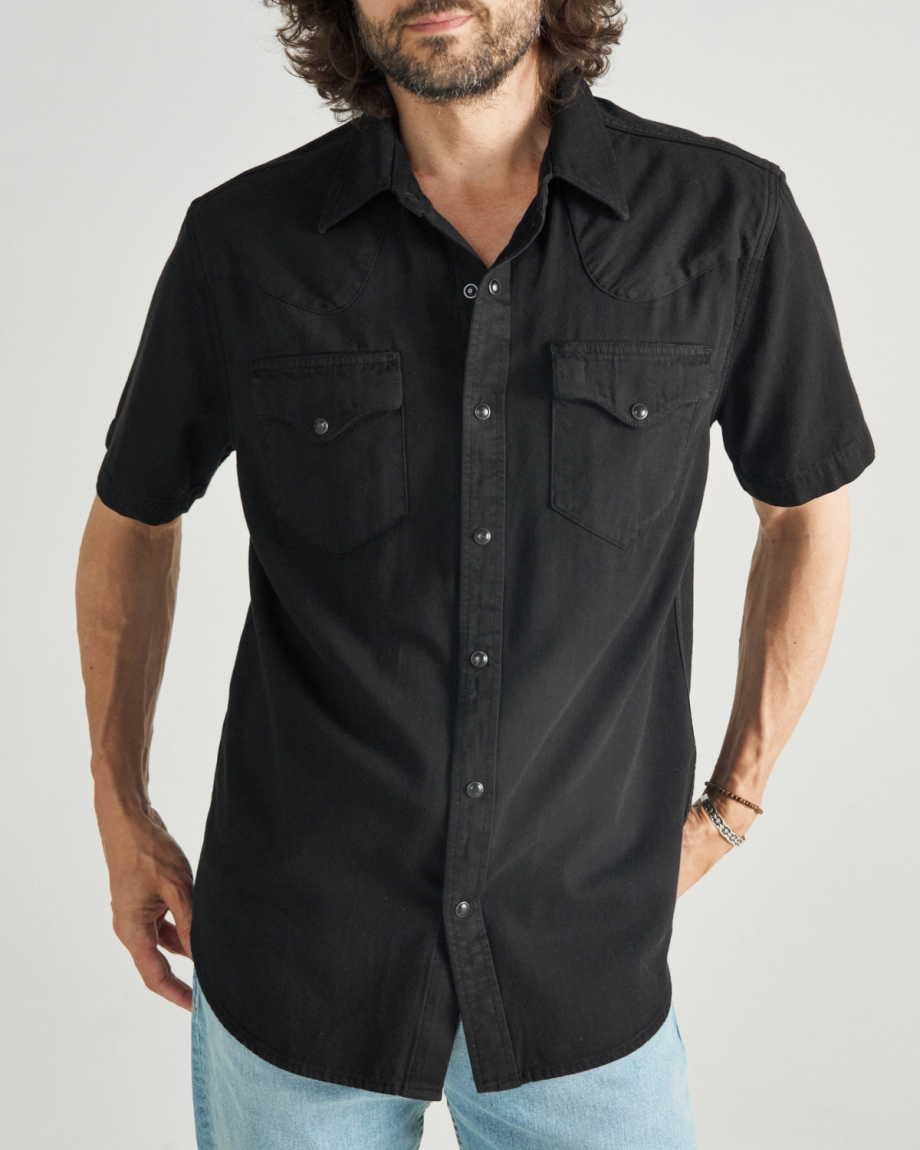 Men's Denim Short Sleeve Pearl Snap - Image 36