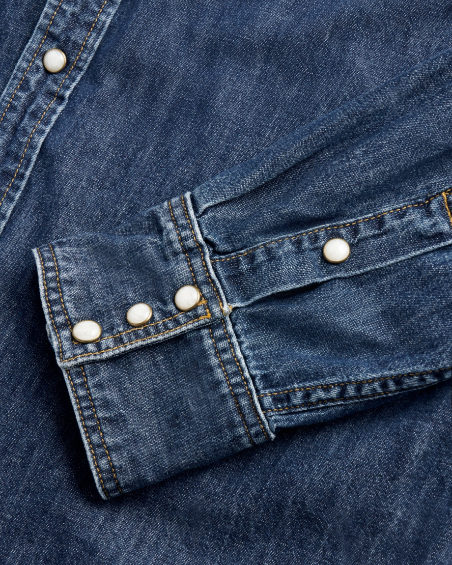 Men's Denim Long Sleeve Pearl Snap - Image 26