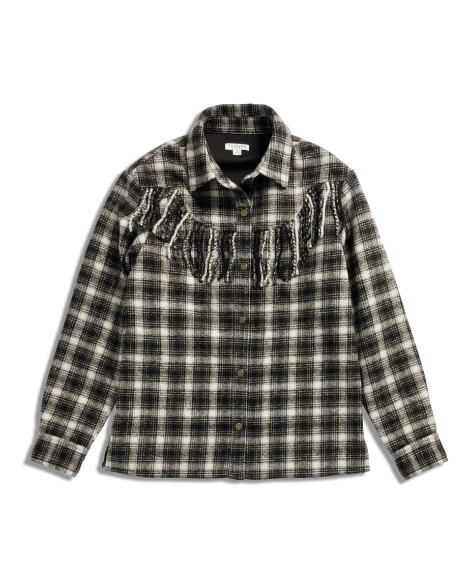 Women's Plaid Fringe Shacket - Image 5