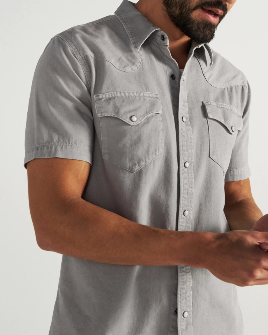 Men's Denim Short Sleeve Pearl Snap - Image 4