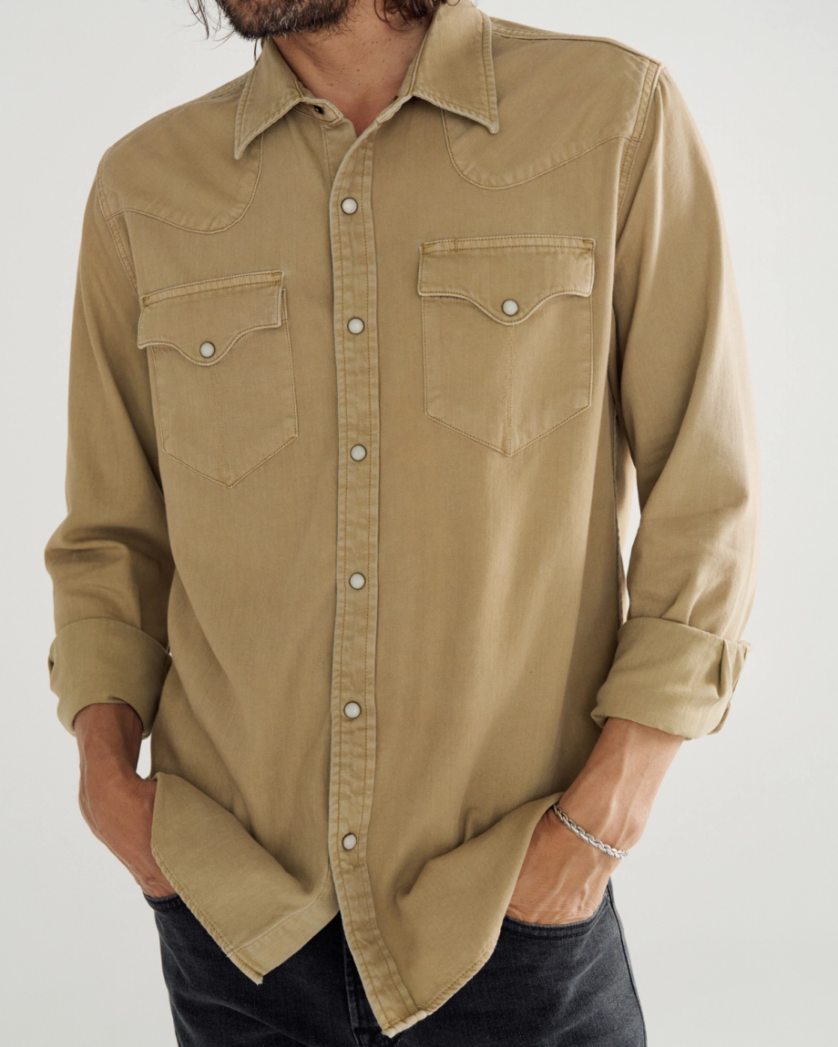 Men's Denim Long Sleeve Pearl Snap - Image 36